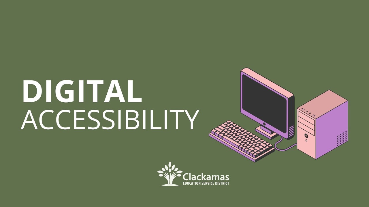 Image of a computer with the text "Digital Accessibility"